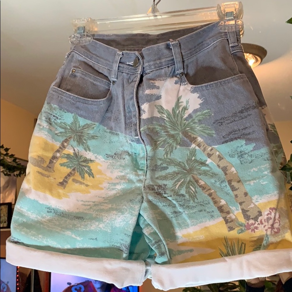 Painted Summer High Waisted Shorts